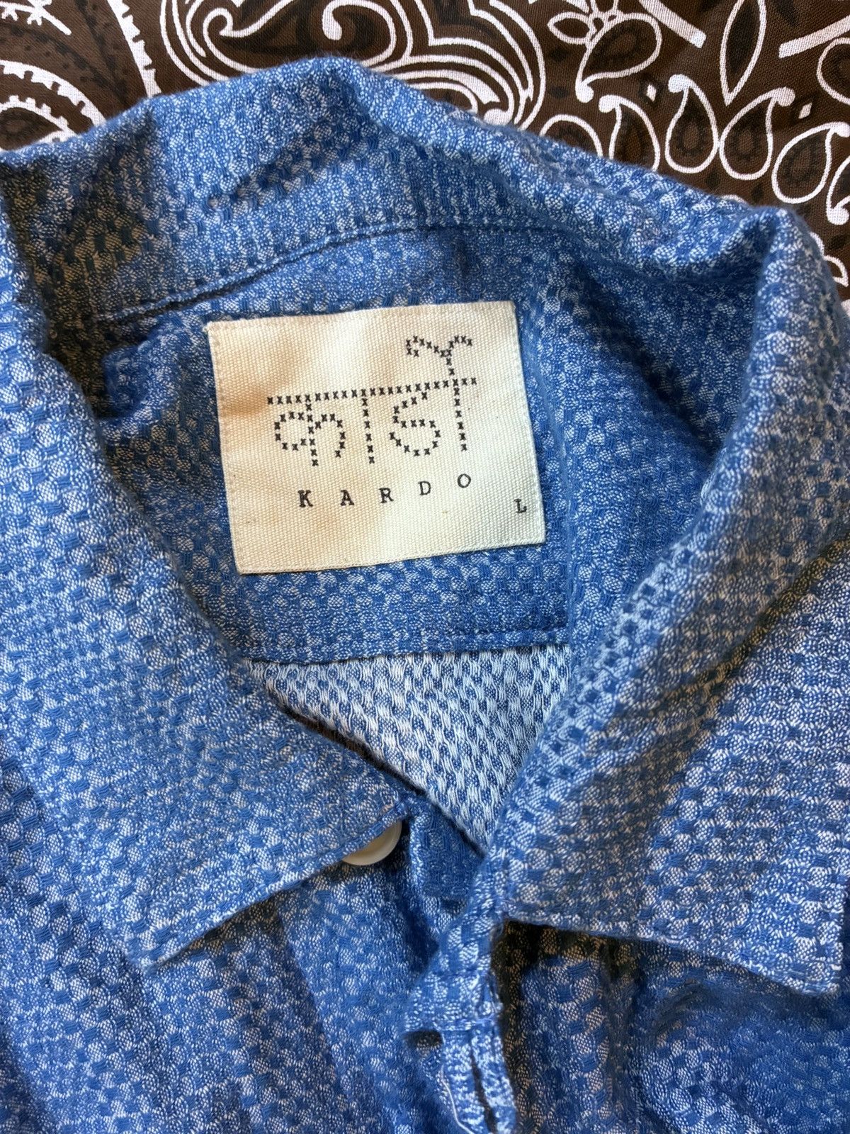 Kardo KARDO HAND WOVEN TEXTURED FABRIC HANDMADE SS SUMMER SHIRT Size US L / EU 52-54 / 3 - 1 Thumbnail