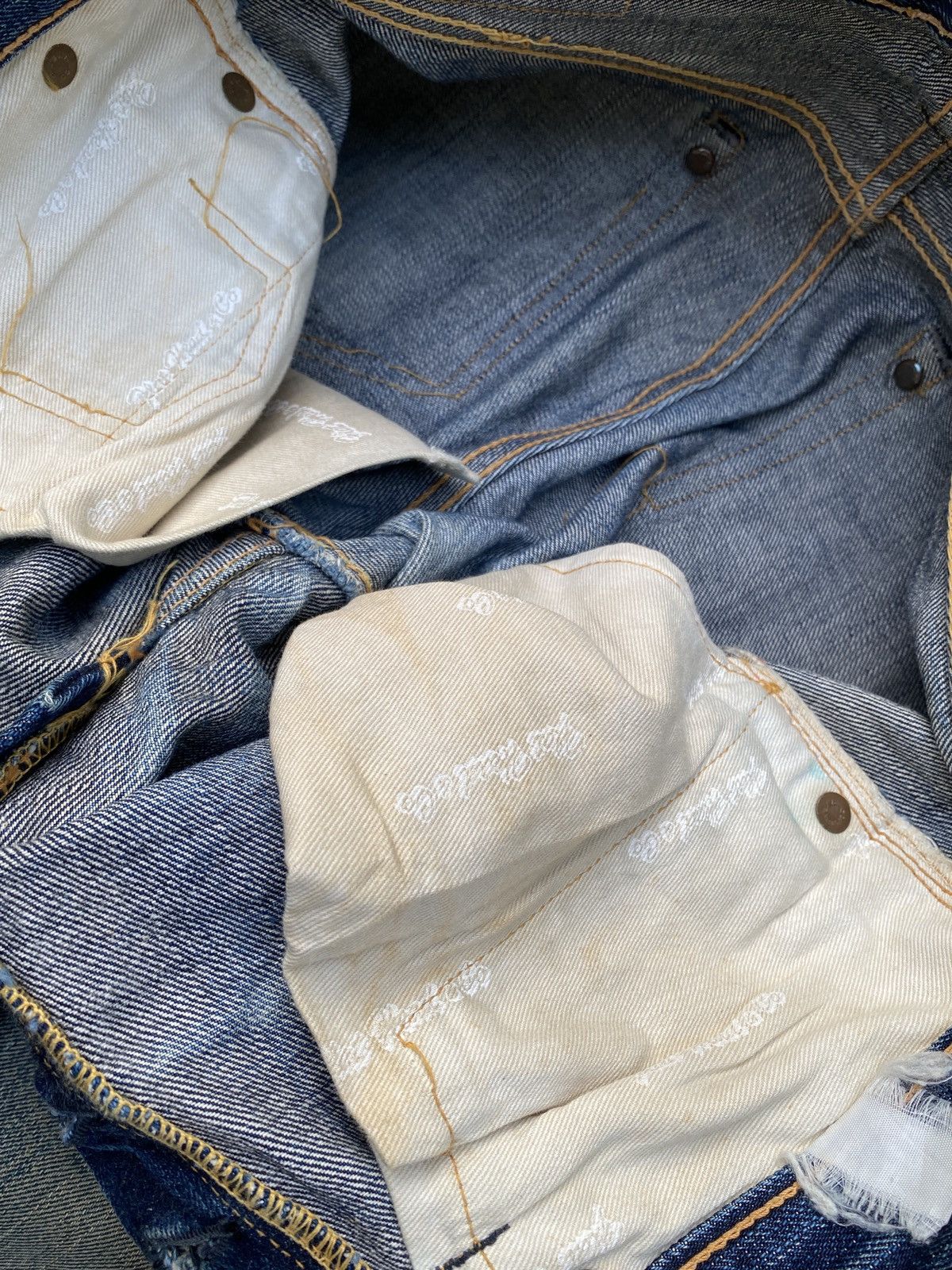 The Flat Head Lot 3005-22 The Flat Head Selvedge Honeycomb Distressed Size US 29 - 21 Thumbnail