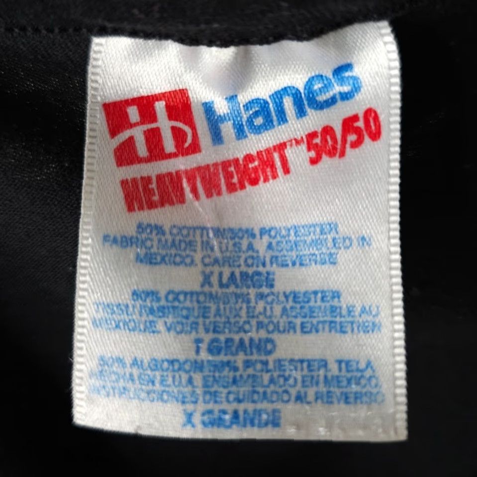 Hanes VINTAGE Hanes T-Shirt Mens XL Black 90s Rock WFRD Radio Station Cotton Blend Short Sleeve Crew Neck, Made In USA, Single Stitch Size US XL / EU 56 / 4 - 6 Thumbnail