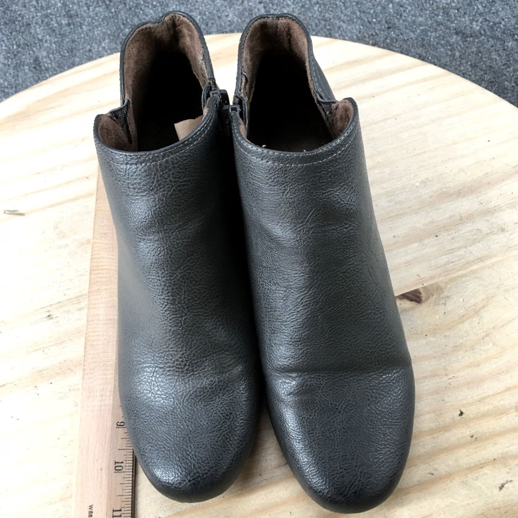 Vintage Natural Souls Womens 8 Wide Evans Ankle Booties Wedge Gray Faux Leather Boots Size US 8 / IT 38 - 7 Thumbnail