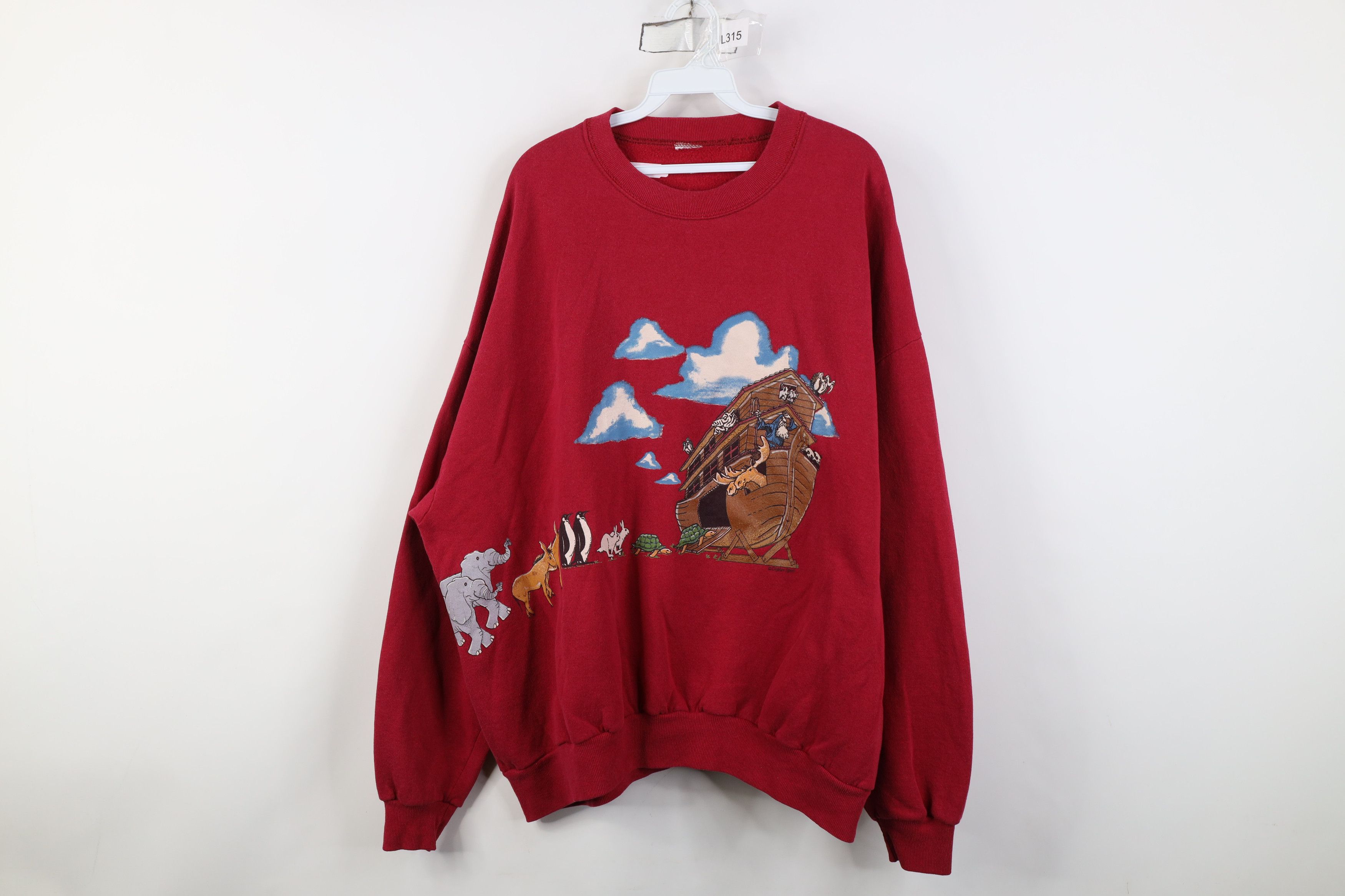 Vintage Vintage 90s Christian Noahs Ark All Over Print Sweatshirt Size 3XL / US 20-22 - 1 Thumbnail