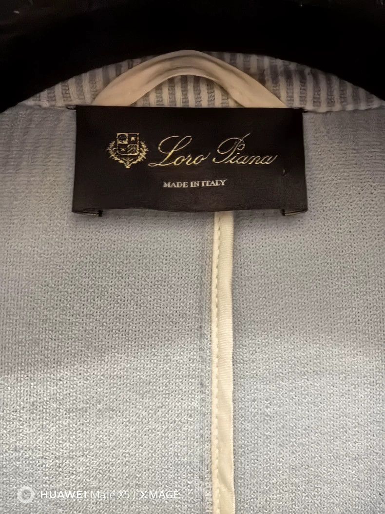 Loro Piana LORO PIANA Blue and white striped suit-style casual jacket Size S / US 4 / IT 40 - 3 Thumbnail