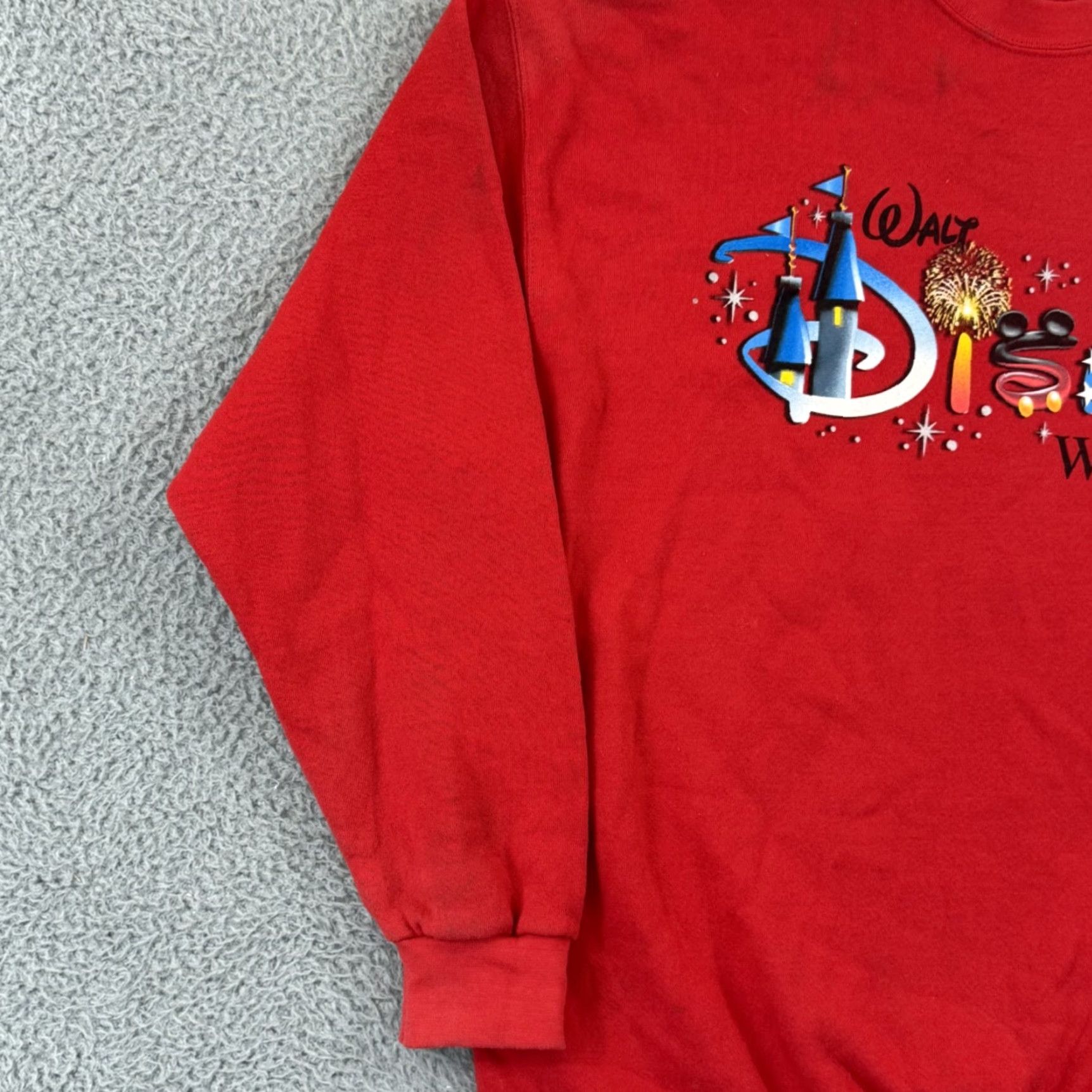 Disney VINTAGE Disney Walt Disney World Sweatshirt Mens XL Red 90s Mickey Mouse Crewneck USA Size US XL / EU 56 / 4 - 4 Thumbnail