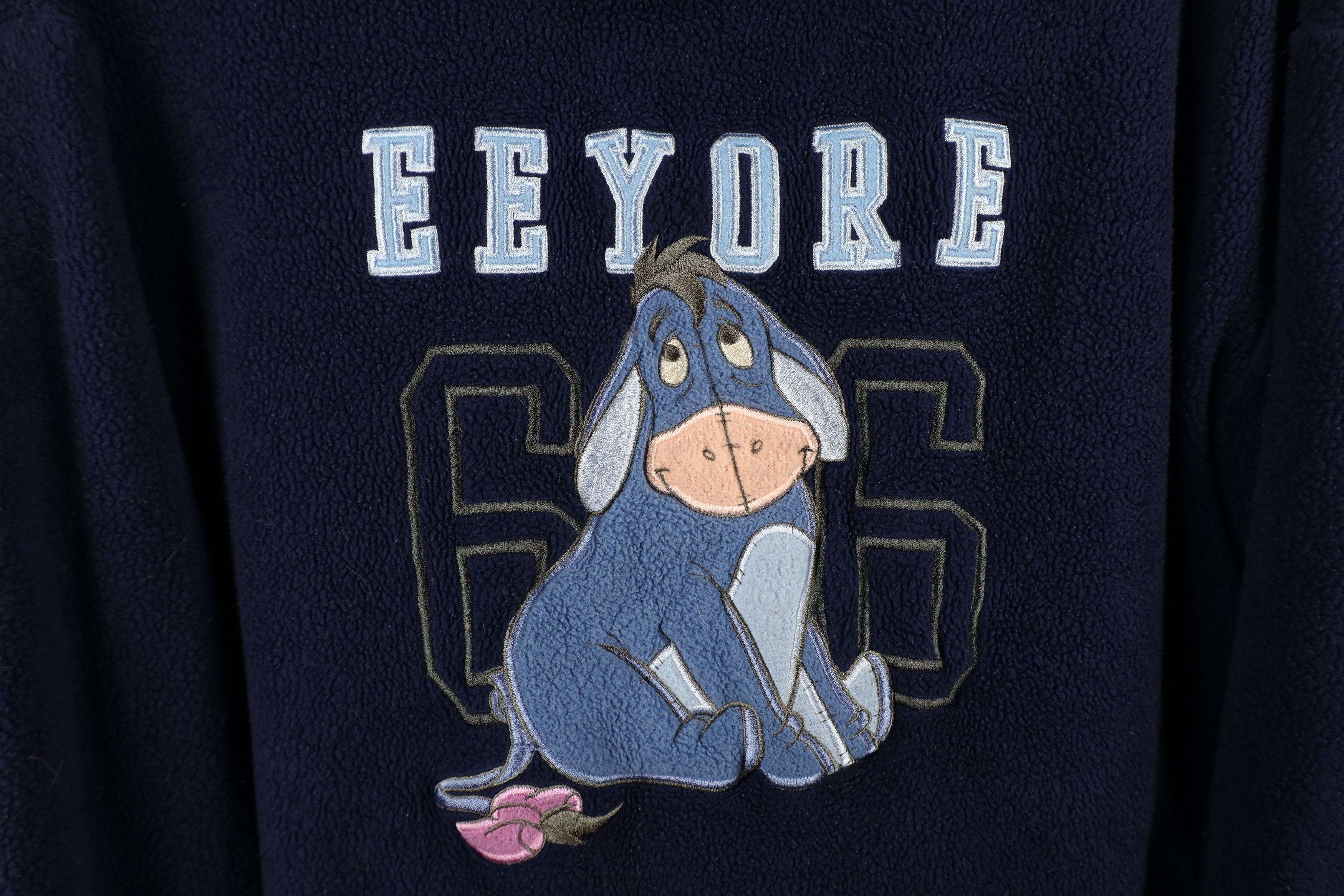Disney × Vintage Vintage 90s Disney Winnie the Pooh Fleece Sweatshirt Blue Size L / US 10 / IT 46 - 4 Thumbnail