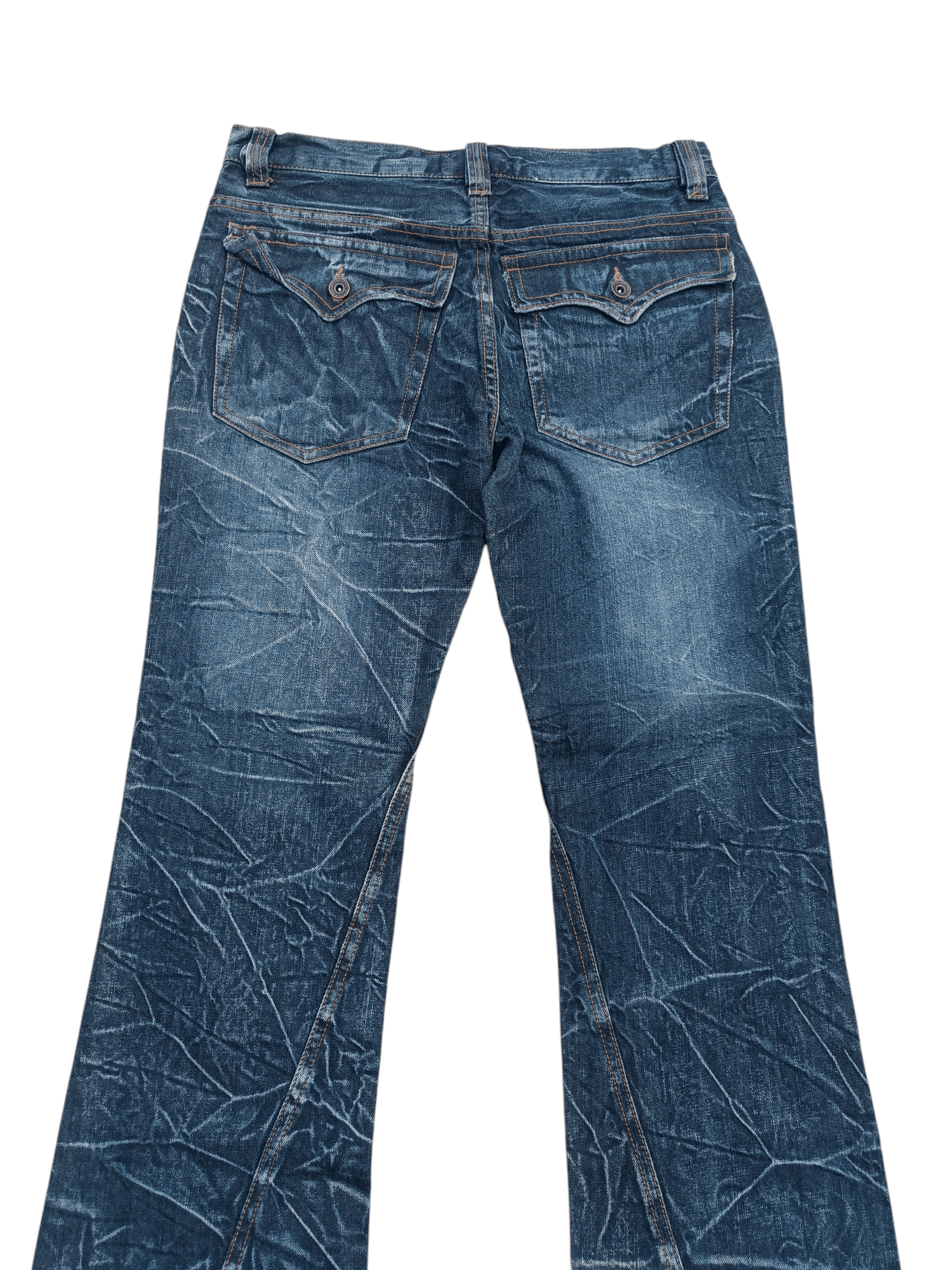 Japanese Brand FLARED NYLAUS WHISKERS JEANS VERY RARE Size US 31 - 8 Thumbnail