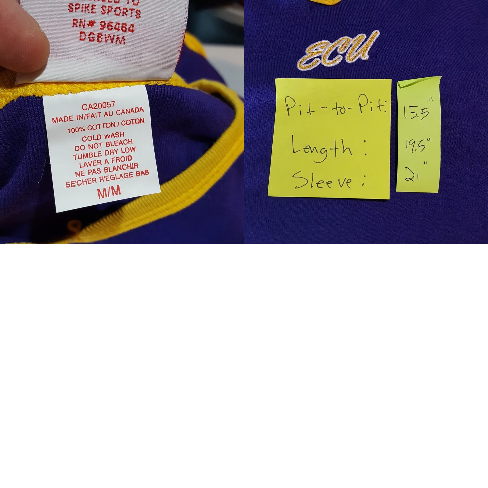 NCAA VINTAGE East Carolina University Women's M Pirates Long Sleeve T Shirt Top NCAA Size M / US 6-8 / IT 42-44 - 8 Thumbnail