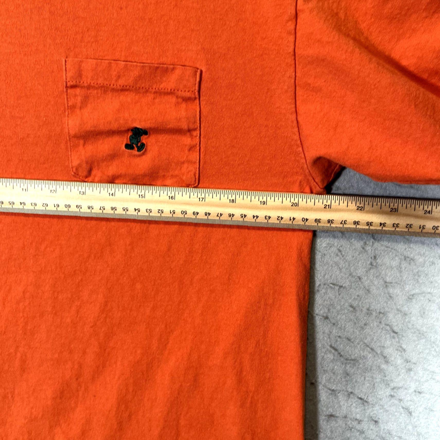 Disney VINTAGE Disney Mickey Mouse Embroidered Pocket Shirt Adult Medium Orange Crew Neck Short Sleeve Men Size US M / EU 48-50 / 2 - 2 Thumbnail