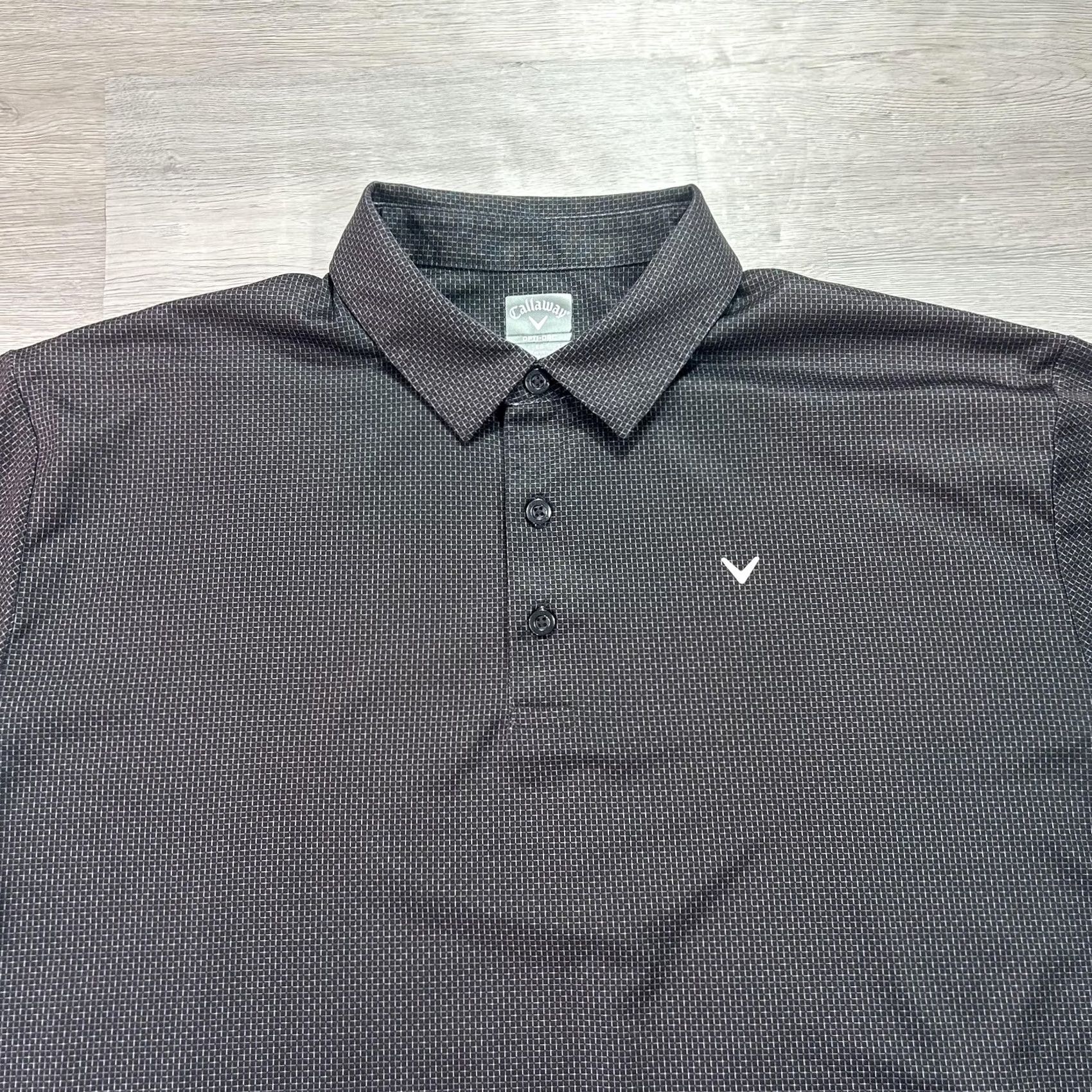 Callaway Callaway Opti-Dri Polo Shirt Mens XL Black Geometric Golf Polyester Performance Size US XL / EU 56 / 4 - 3 Thumbnail