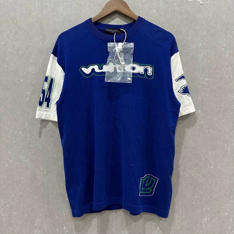 Louis Vuitton Louis Vuitton Blue short-sleeved knit T-shirt 2505-Nextarro Size US L / EU 52-54 / 3 - 1 Thumbnail