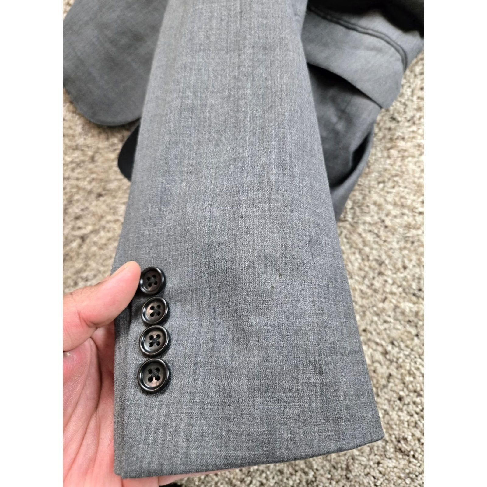Bonobos Bonobos Suit Jacket 38 R Mens Gray Slim Fit Wool Blend 2 Button Pockets Stretch Size 38R - 4 Thumbnail