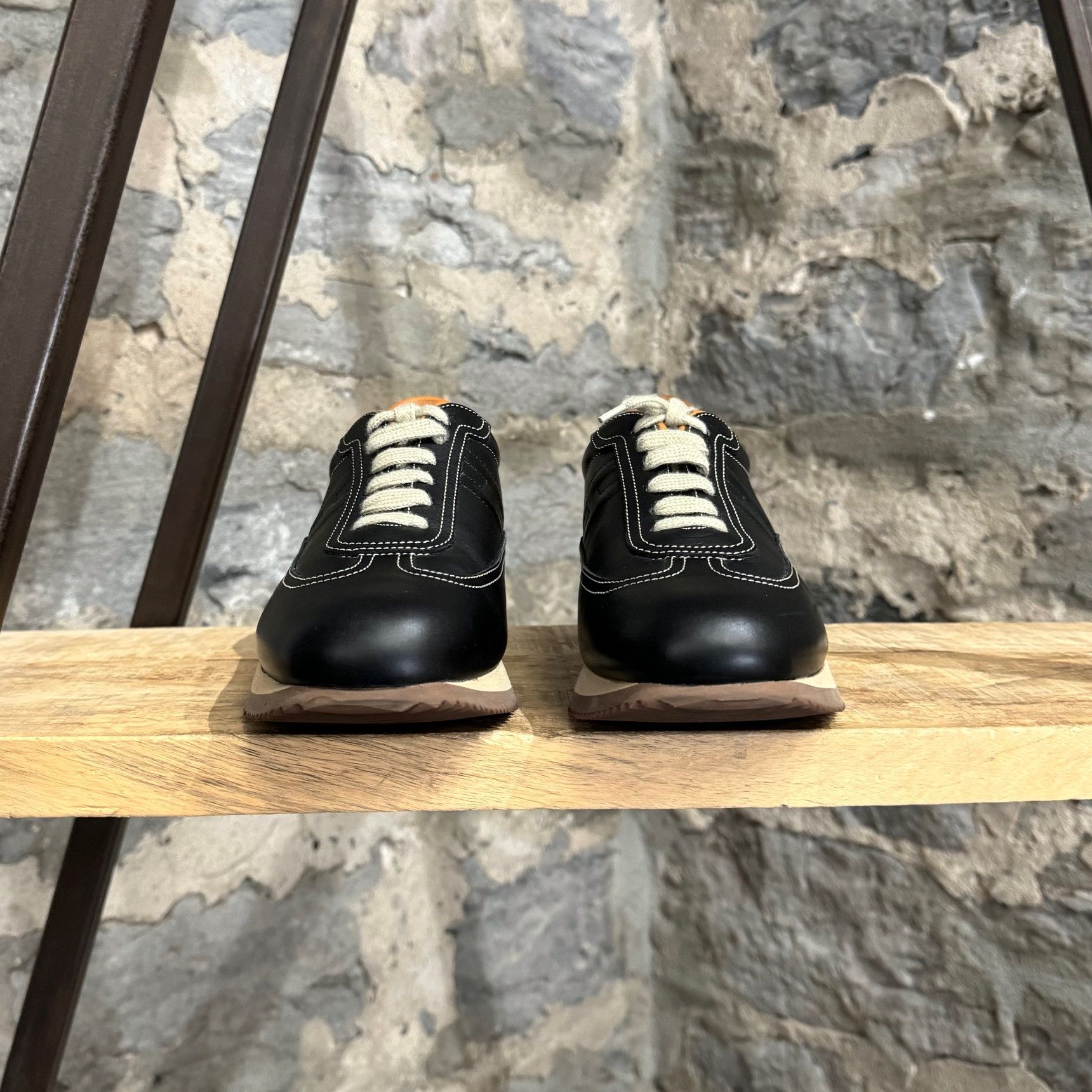 Hermes Hermès Black Leather Quick H Platform Sneakers Size US 10.5 / IT 40.5 - 3 Thumbnail