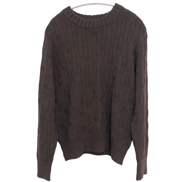 Balenciaga Balenciaga Brown Cable Knit Wool Sweater Size M Size US M / EU 48-50 / 2 - 1 Thumbnail