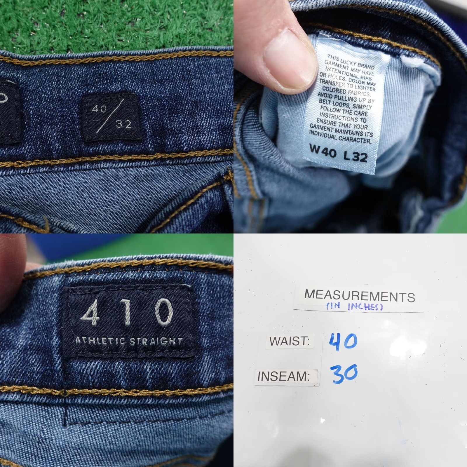 Lucky Brand LUCKY BRAND 410 ATHLETIC STRAIGHT JEANS - MEN - SIZE 40x32 - BLUE DENIM ZIP FLY - REGULAR FIT - GENTLY WORN" Size US 40 / EU 56 - 8 Thumbnail