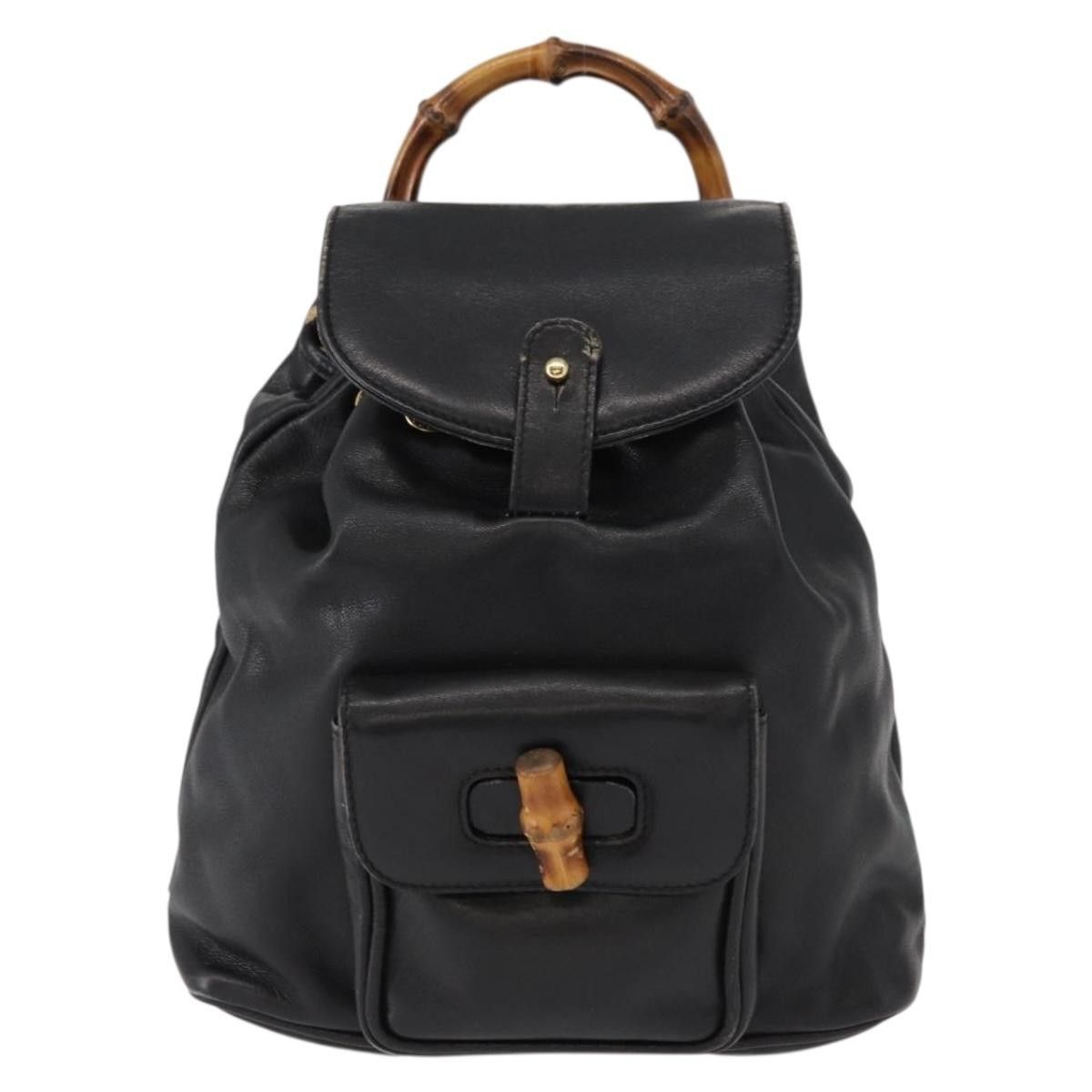 Gucci Gucci Vintage Bamboo Backpack Leather Size ONE SIZE - 1 Thumbnail