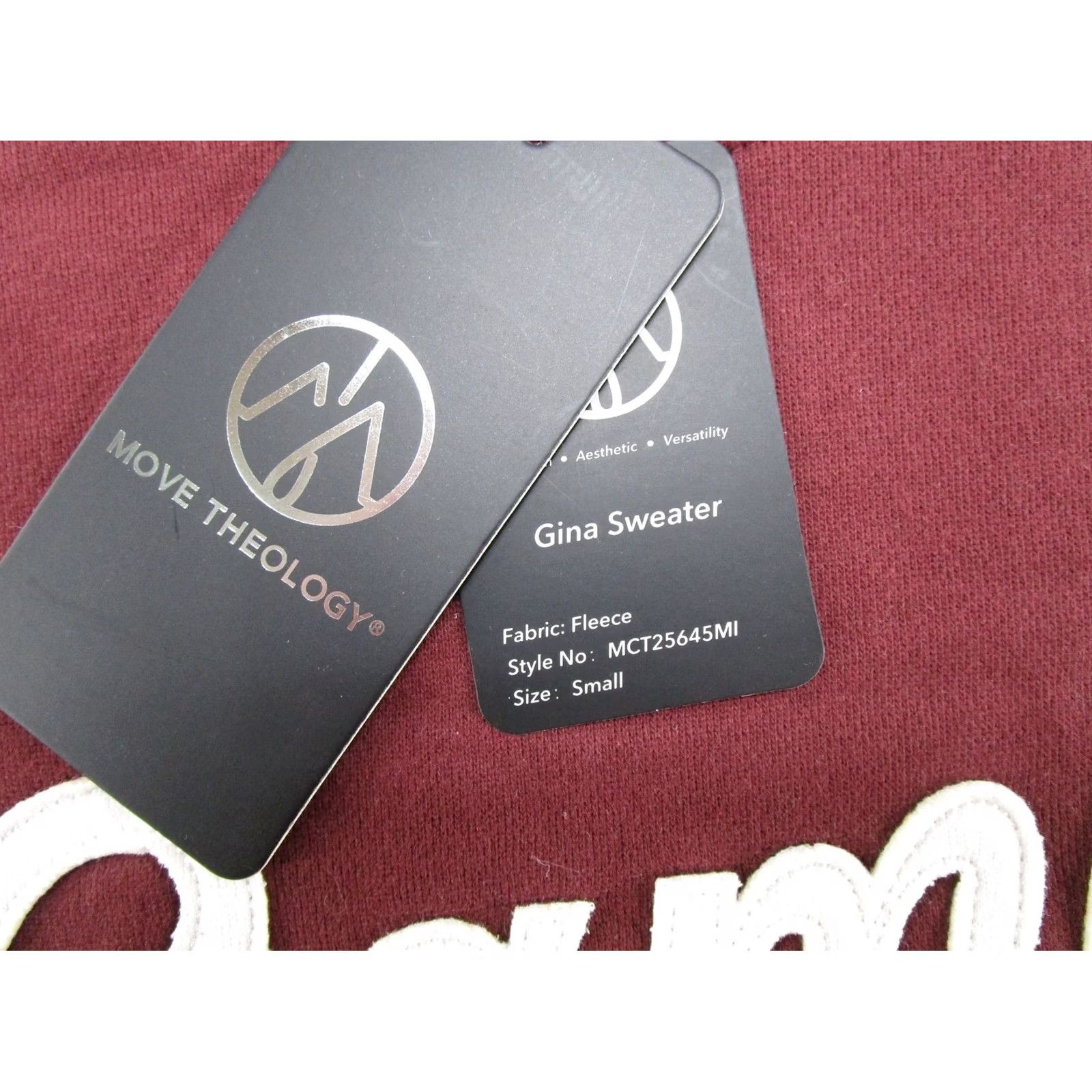 Spell Move Theology Sweatshirt Women’s Size S Burgundy Red Fleece Oversized Pullover Crew Neck Winter Fall Classic Activewear Mens Size S / US 4 / IT 40 - 3 Thumbnail