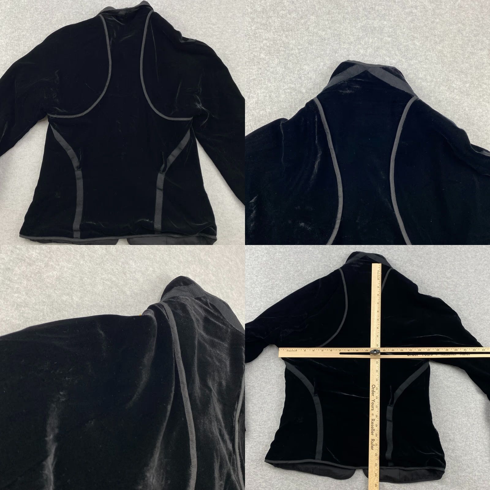Armani Exchange Armani Exchange Velvet Jacket Womens M Black Full Zip Lined Silk Blend Modern Casual All Seasons Mid-Length Pockets Size M / US 6-8 / IT 42-44 - 8 Thumbnail