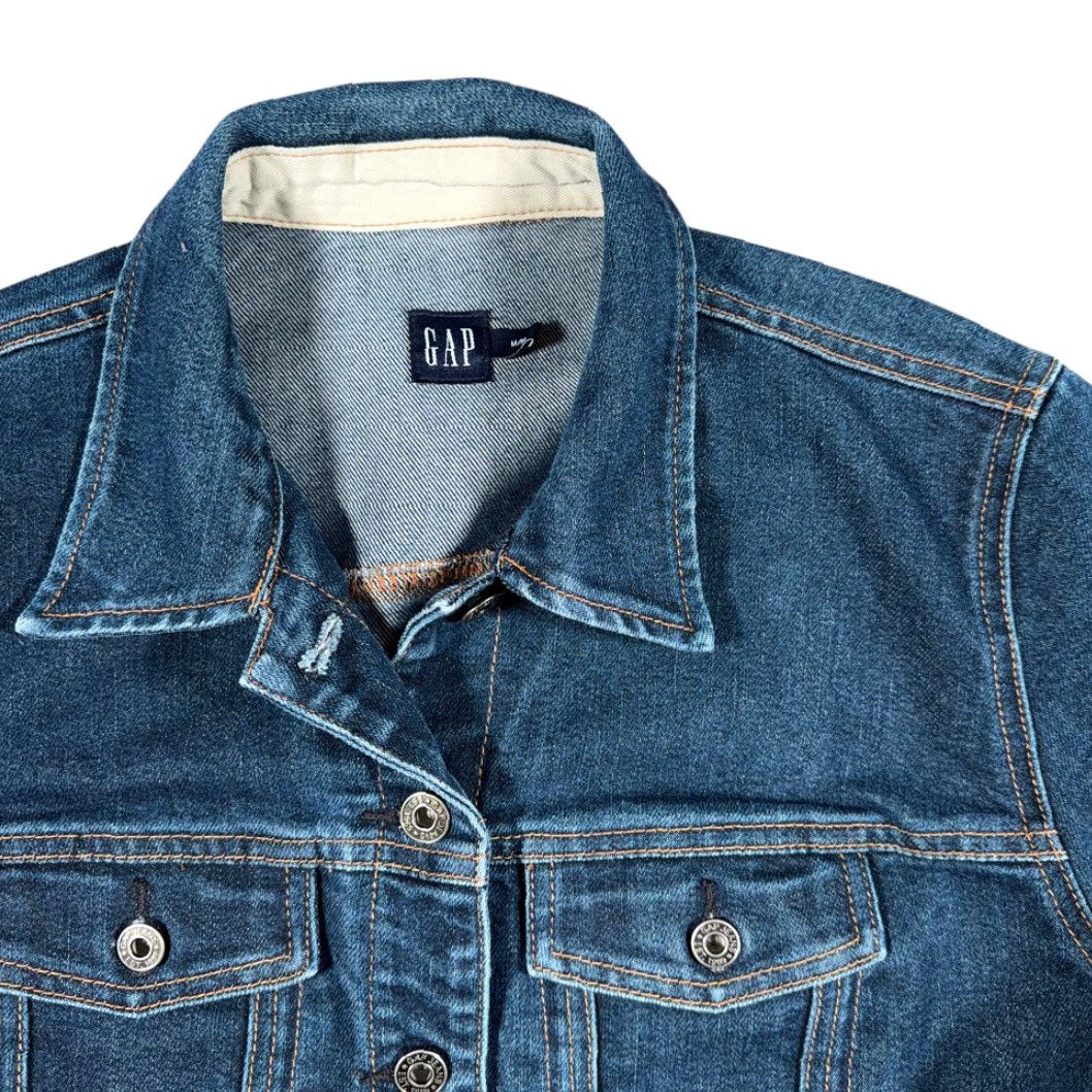 Gap VINTAGE Gap Jacket Womens M Blue Denim Jacket Casual 90s Preppy Retro Logo Pockets Buttons Size 32" / US 10 / IT 46 - 2 Thumbnail