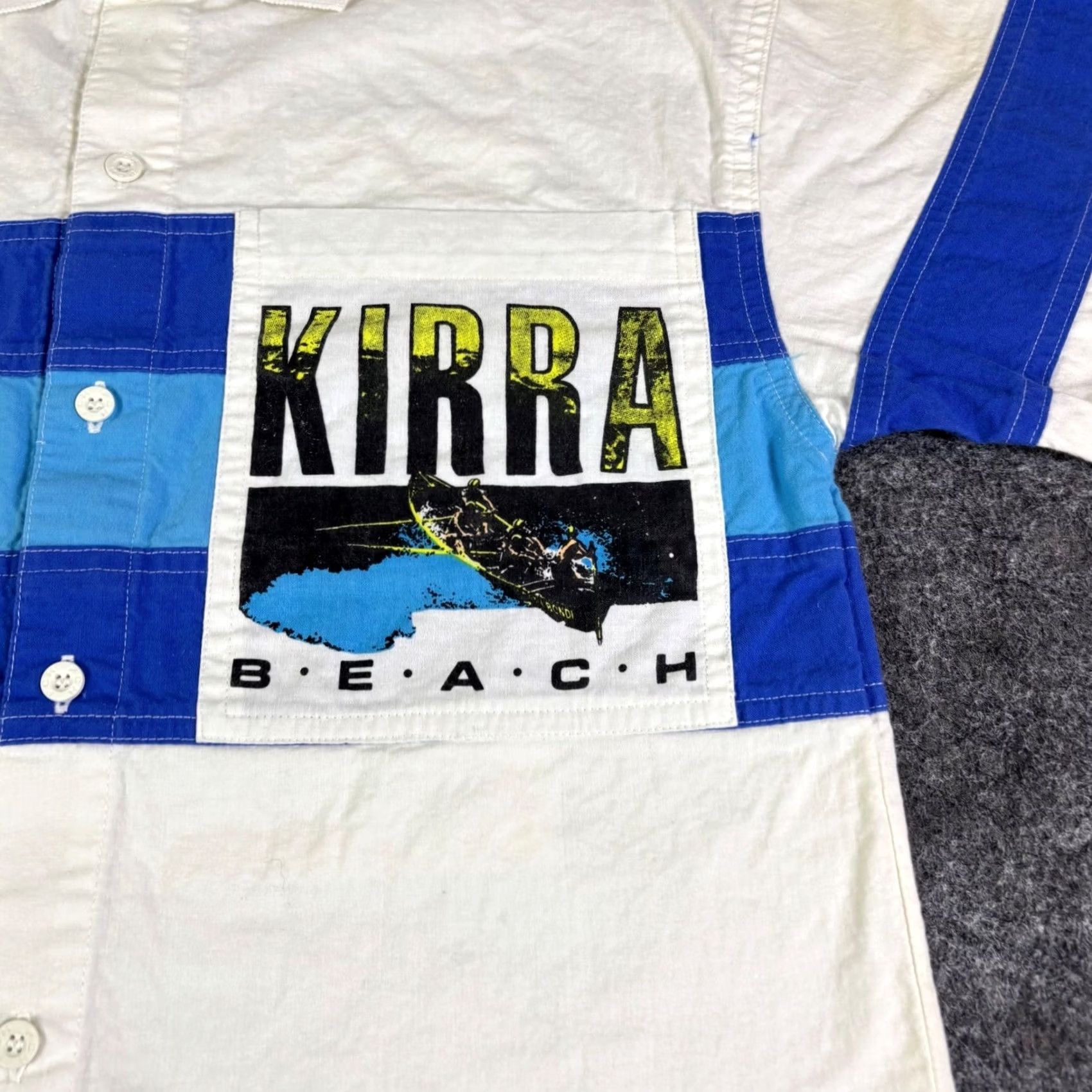 Vintage VINTAGE PCH Pacific Coast Highway Shirt White Blue Mens Size XS 90s Alice in Wonderland Graphic Print Button-Up Short Sleeve Collared 14 35 in Size US XS / EU 42 / 0 - 6 Thumbnail