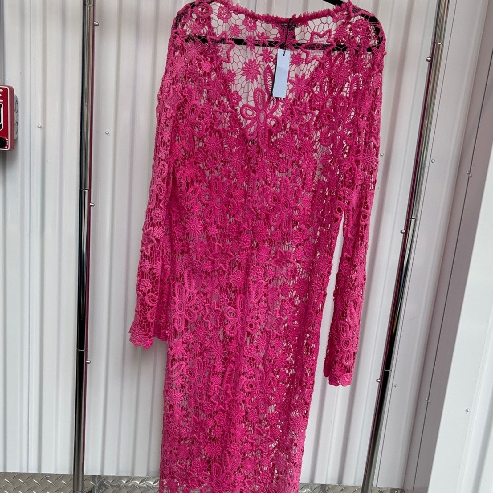Blumarine NWT Blumarine Beachwear Pink Lace Floral Cardigan L Size L / US 10 / IT 46 - 10 Thumbnail