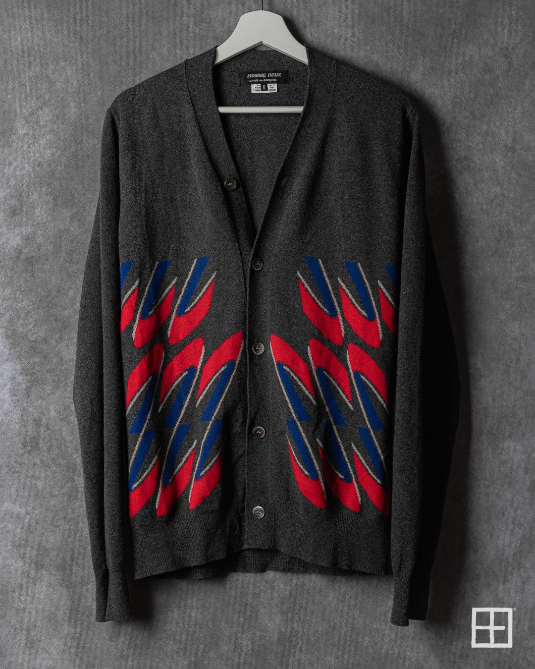 Comme des Garcons Homme Comme des Garçons Homme Deux AW22 Intarsia Knit Cardigan Size US M / EU 48-50 / 2 - 1 Thumbnail