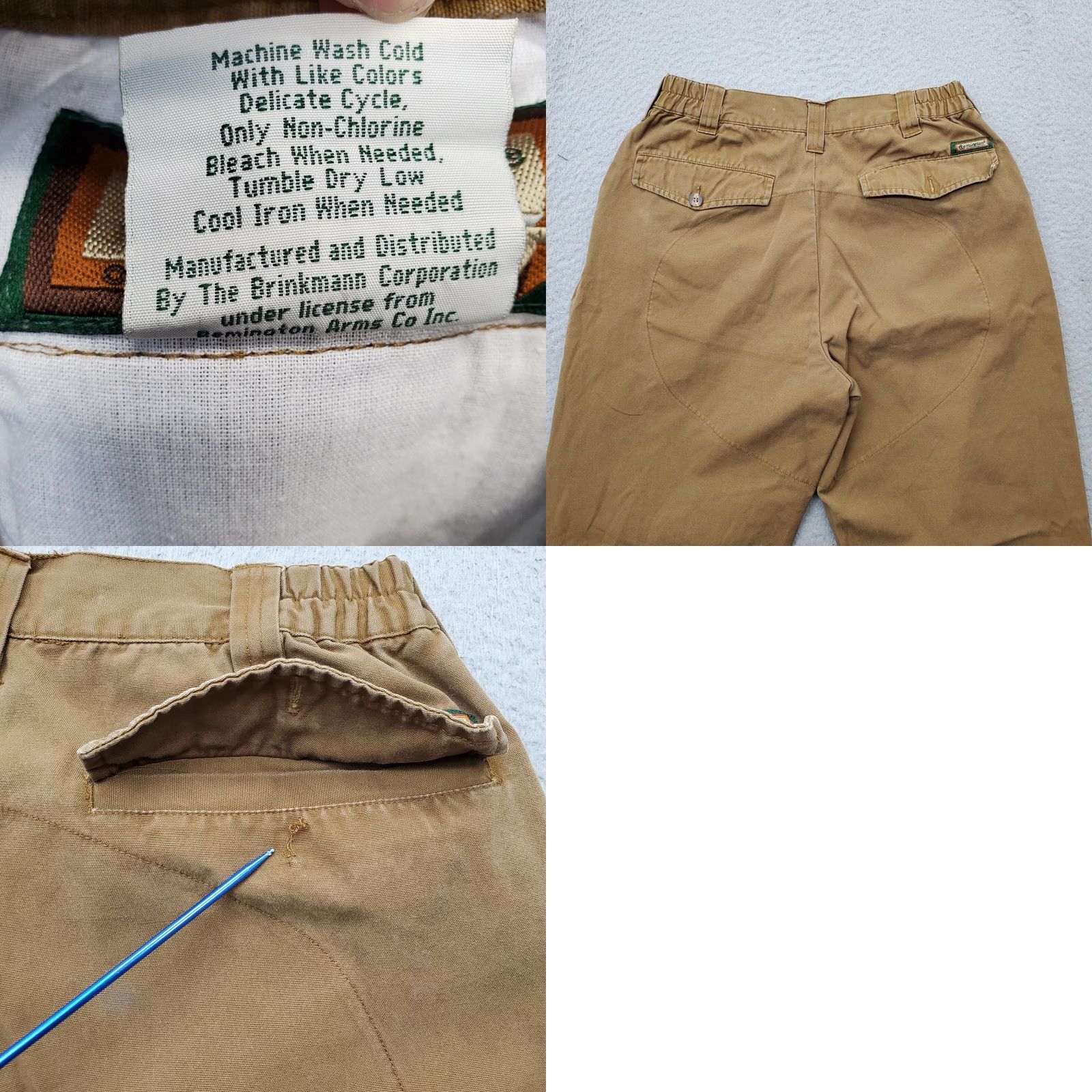 Vintage Remington Hunting Pants Mens M Tan Cotton Solid Slash Pockets Comfort Fit Size US 31 - 8 Thumbnail