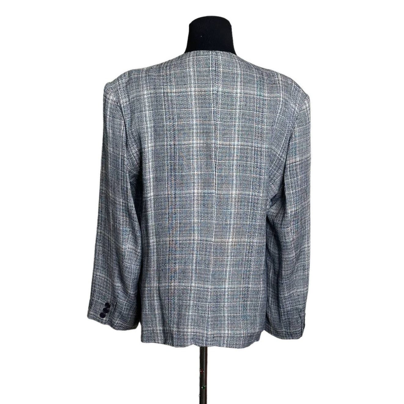 Evan Picone Evan Picone blue plaid 4 button blazer size 14 Size XL / US 12-14 / IT 48-50 - 2 Thumbnail