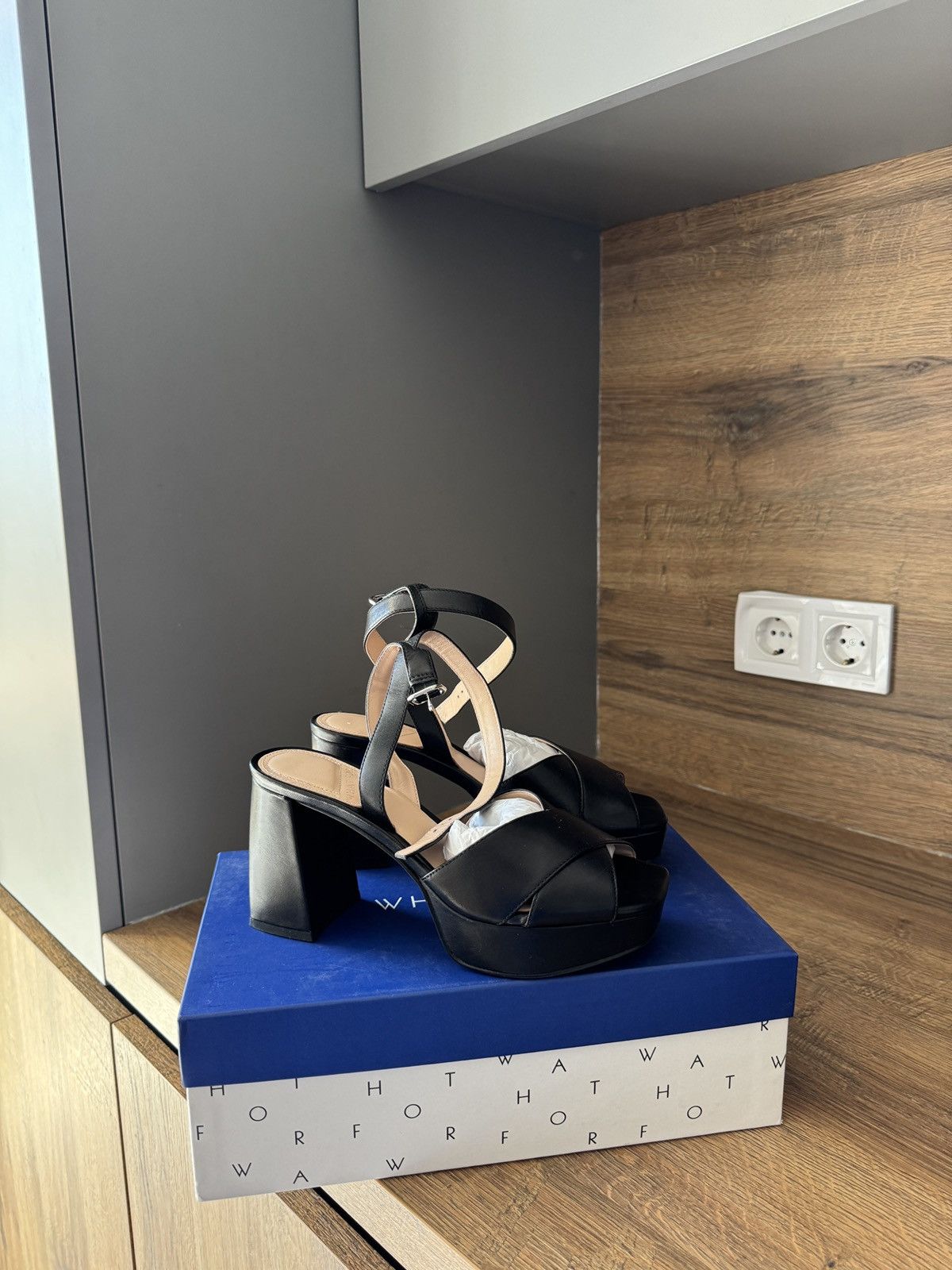 Genuine Leather What For Blanchett Calf Leather Black Sandals Size US 6 / IT 36 - 1 Thumbnail