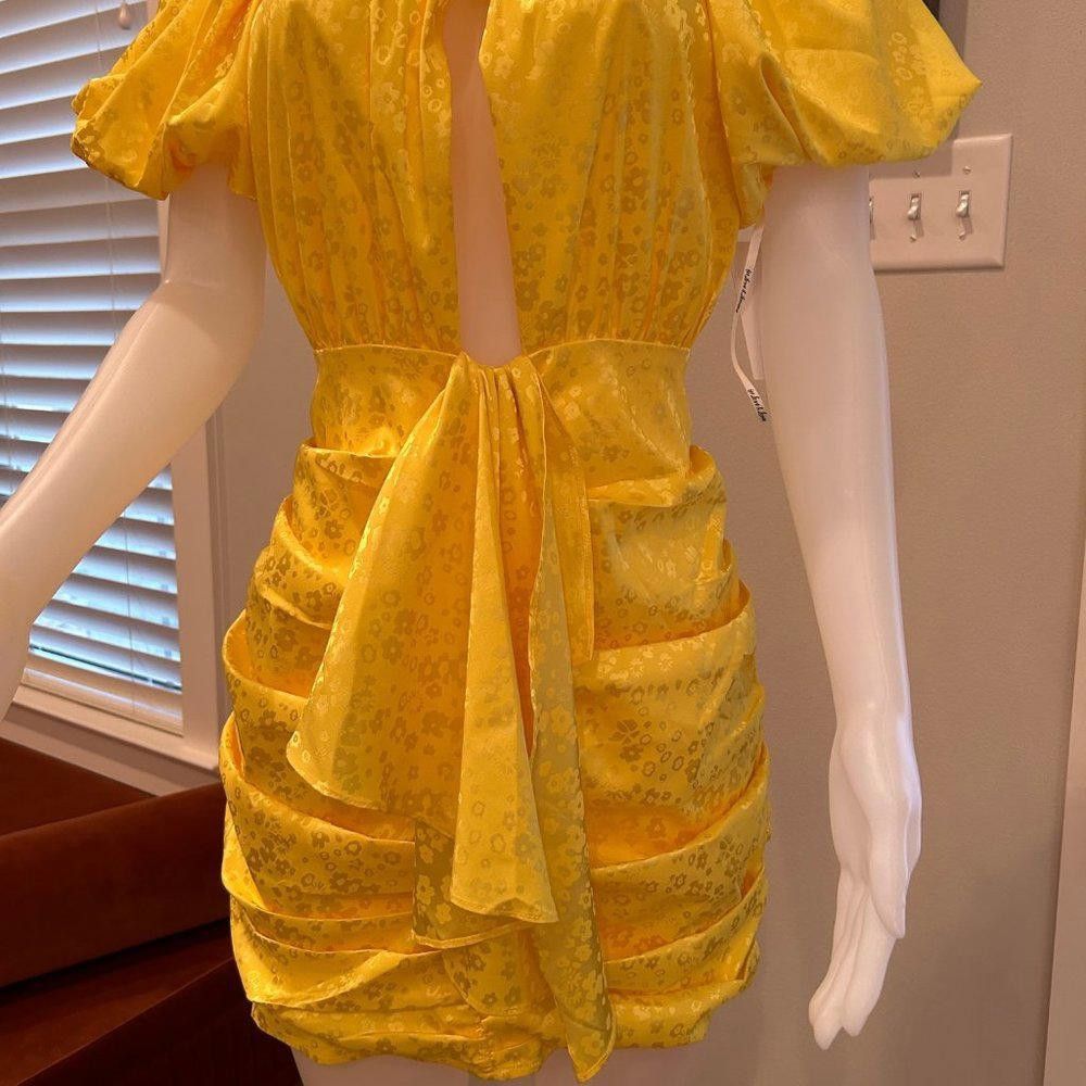 Designer For Love and Lemons Pleated & Ruffled Dress Size L / US 10 / IT 46 - 4 Thumbnail