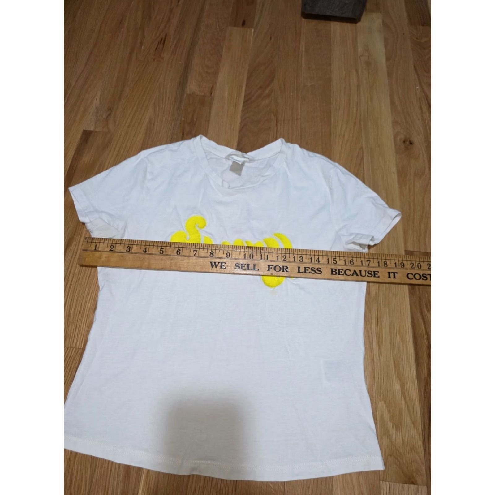 H&M H&M Graphic Tee Women's M White Cotton Sunny Print Short Sleeve Crew Neck T-Shirt Regular Fit Casual Short Sleeve White Logo Basic Size 32" / US 10 / IT 46 - 4 Thumbnail