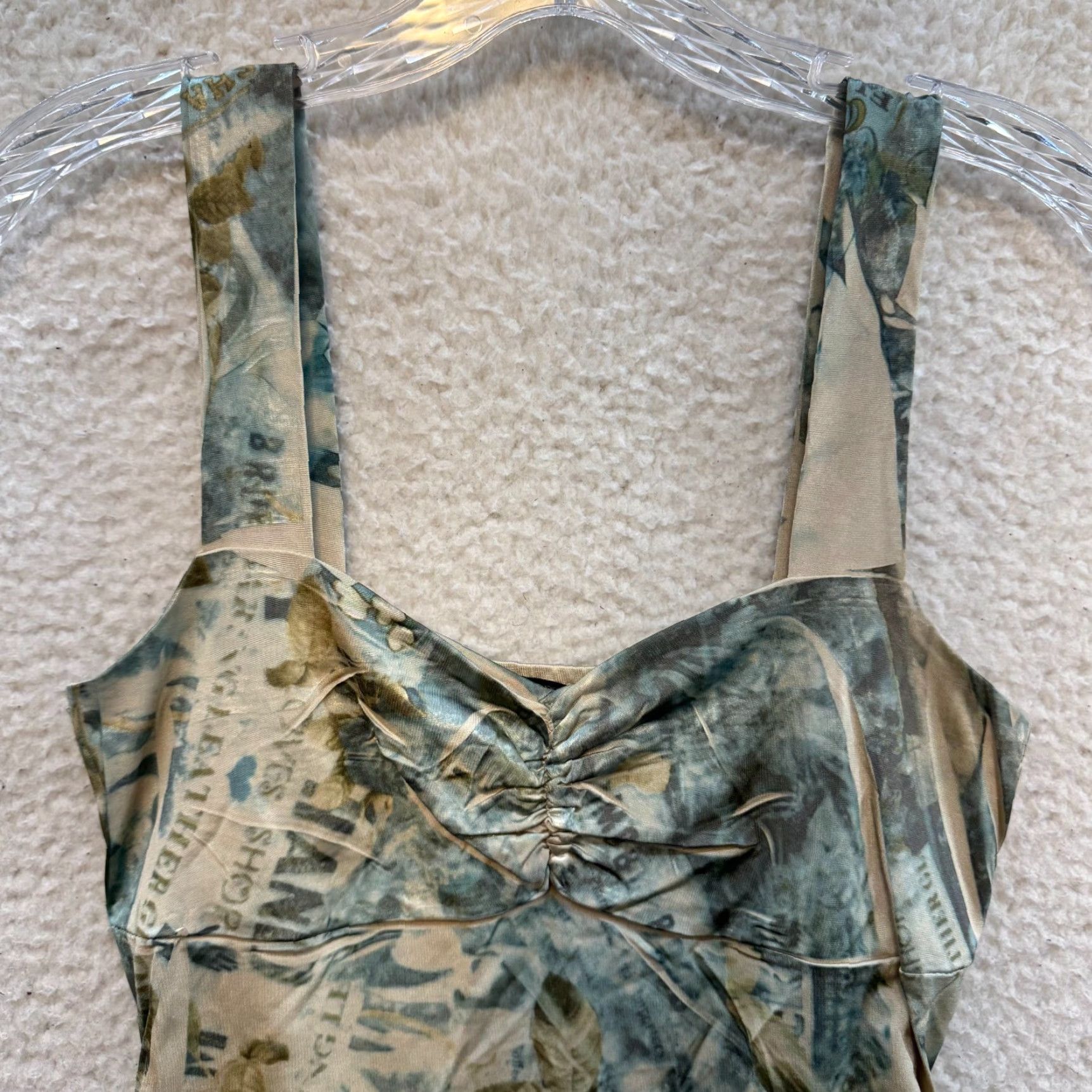 Vintage VINTAGE Y2K Top Shirt S Beige Boho Whimsigoth Grunge Fairy Grey Stretch Womens Mens? Size S / US 4 / IT 40 - 3 Thumbnail