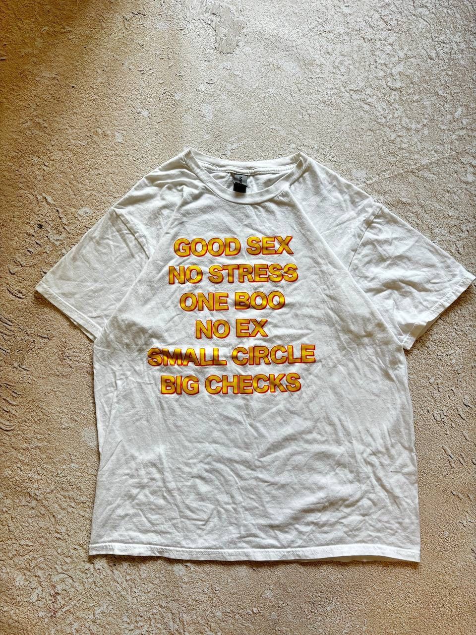 Vintage Vintage “Good S’x,no stress” distressed humor t shirt Size US S / EU 44-46 / 1 - 1 Thumbnail