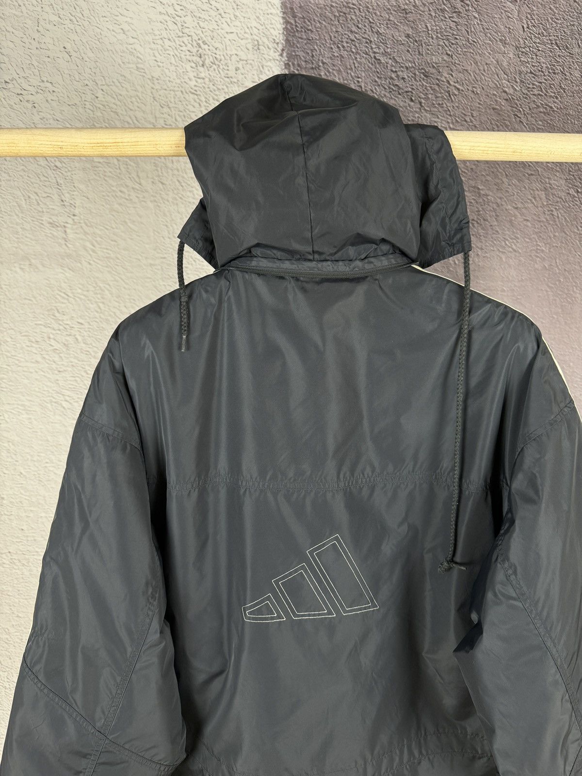 Adidas Adidas vintage y2k black nylon big logo parka jacket Size US L / EU 52-54 / 3 - 15 Thumbnail