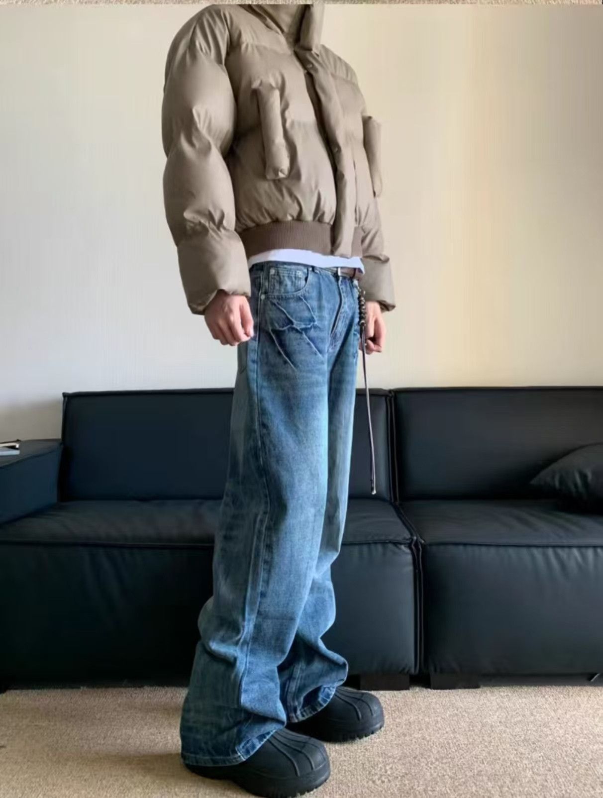Japanese Brand × Jean American retro washed lightning straight wide-leg jeans Size US 32 / EU 48 - 2 Thumbnail
