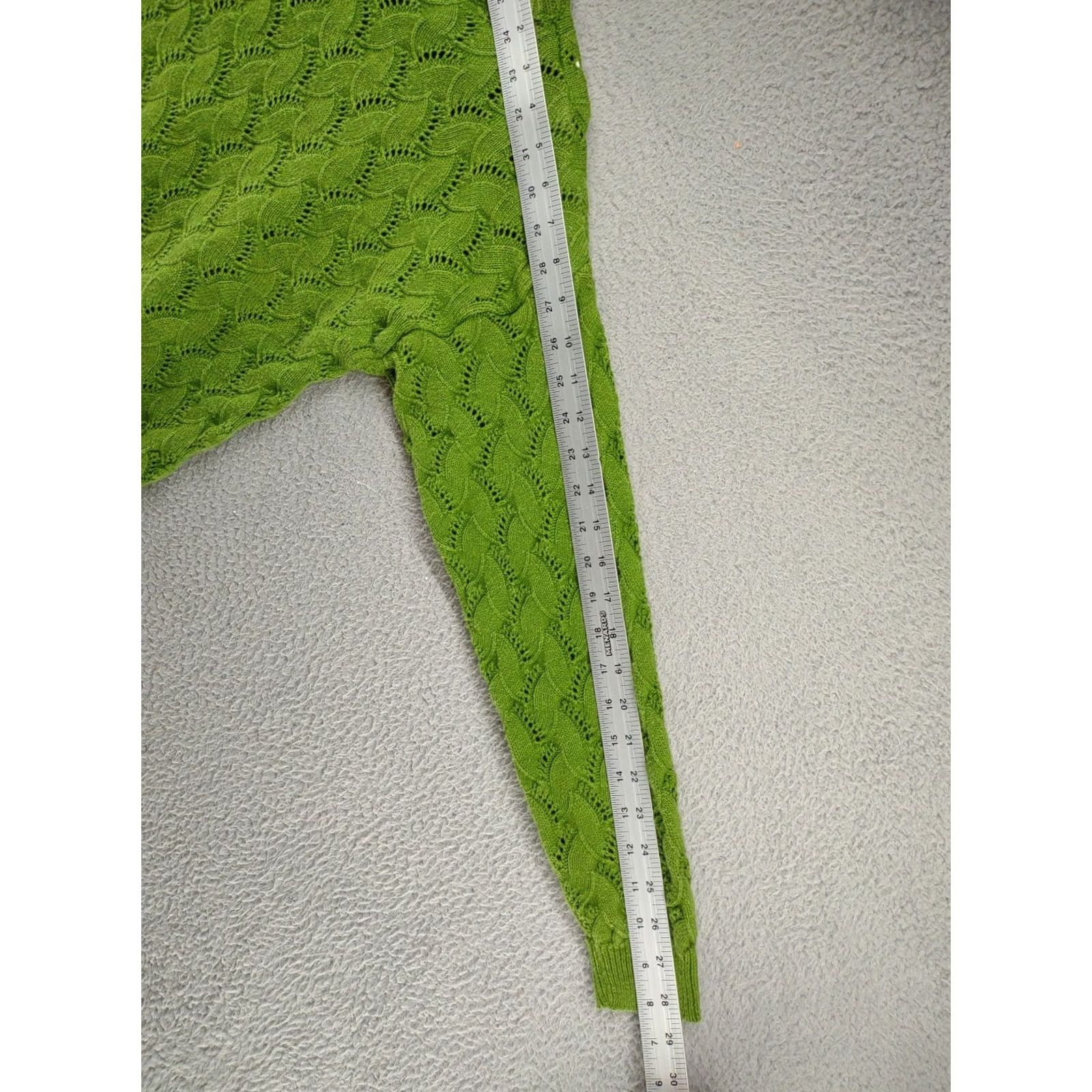 Vintage Vintage Roaman's Women's Crochet Open Knit Green Sweater M 90s Pullover Shirt Womens Size M / US 6-8 / IT 42-44 - 6 Thumbnail