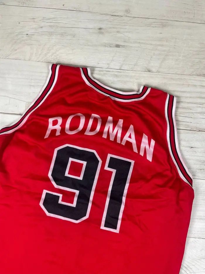 Champion Vintage Champion Chicago Bulls Dennis Rodman #91 NBA Jersey Size US L / EU 52-54 / 3 - 13 Thumbnail