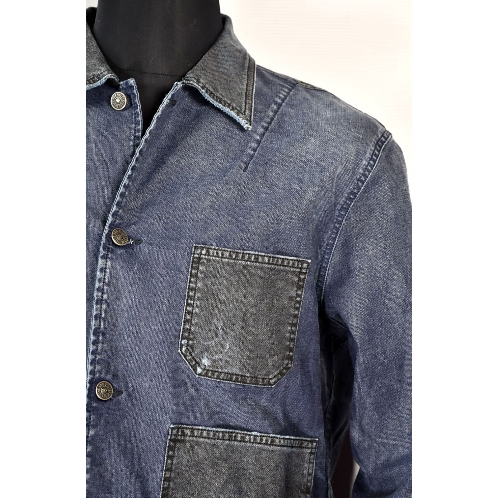 Diesel Diesel D-Roku-Ne Denim Jacket XL Mens Blue Stretch JoggJeans 97% Cotton 3% Elastane Logo Regular Size Size US 36 / EU 52 - 4 Thumbnail