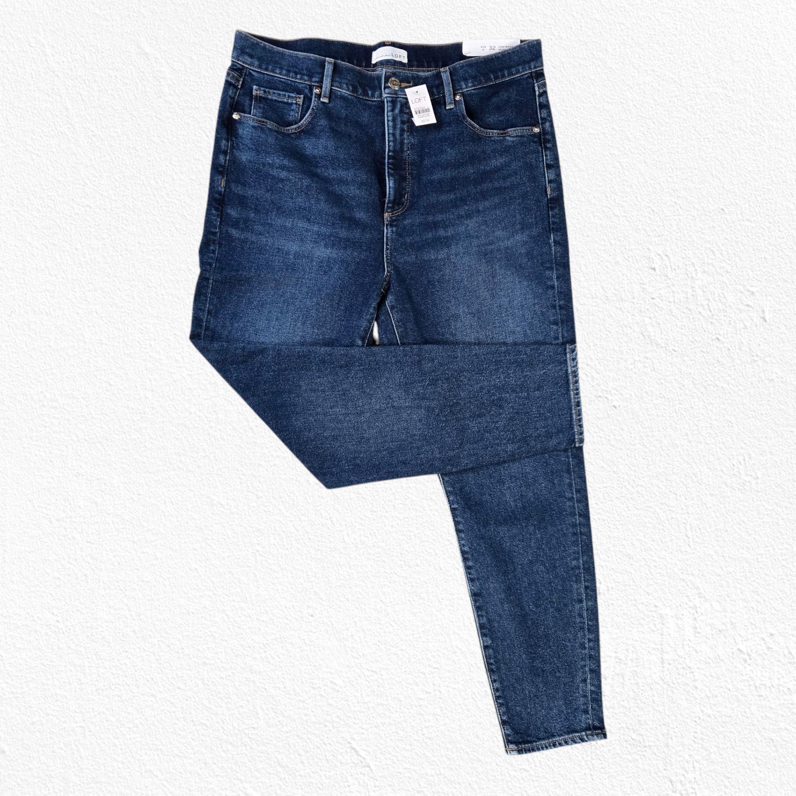Loft LOFT Dark Wash High Waisted Ankle Skinny Jeans Size 32 Size 32" / US 10 / IT 46 - 9 Thumbnail