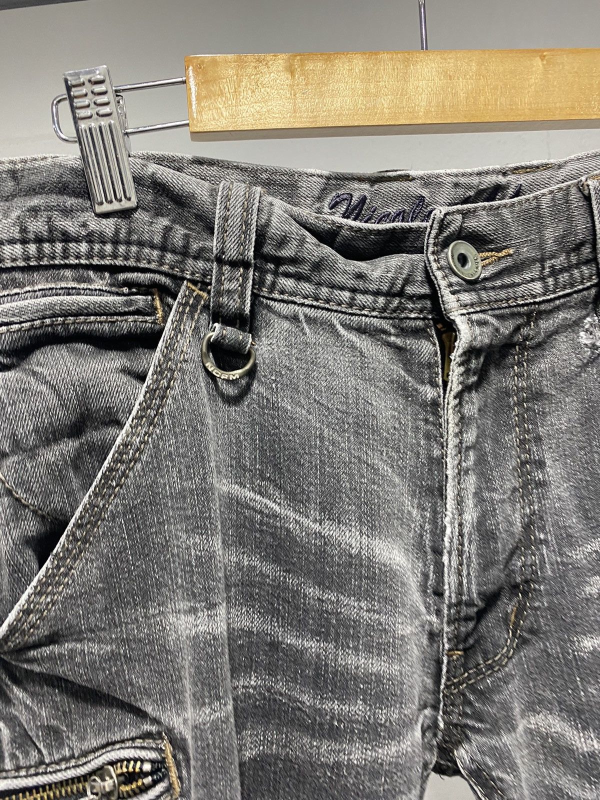 Hysteric Glamour Nicole Washed Black Cargo Denim Pants Lgb Punk Size US 34 / EU 50 - 11 Thumbnail