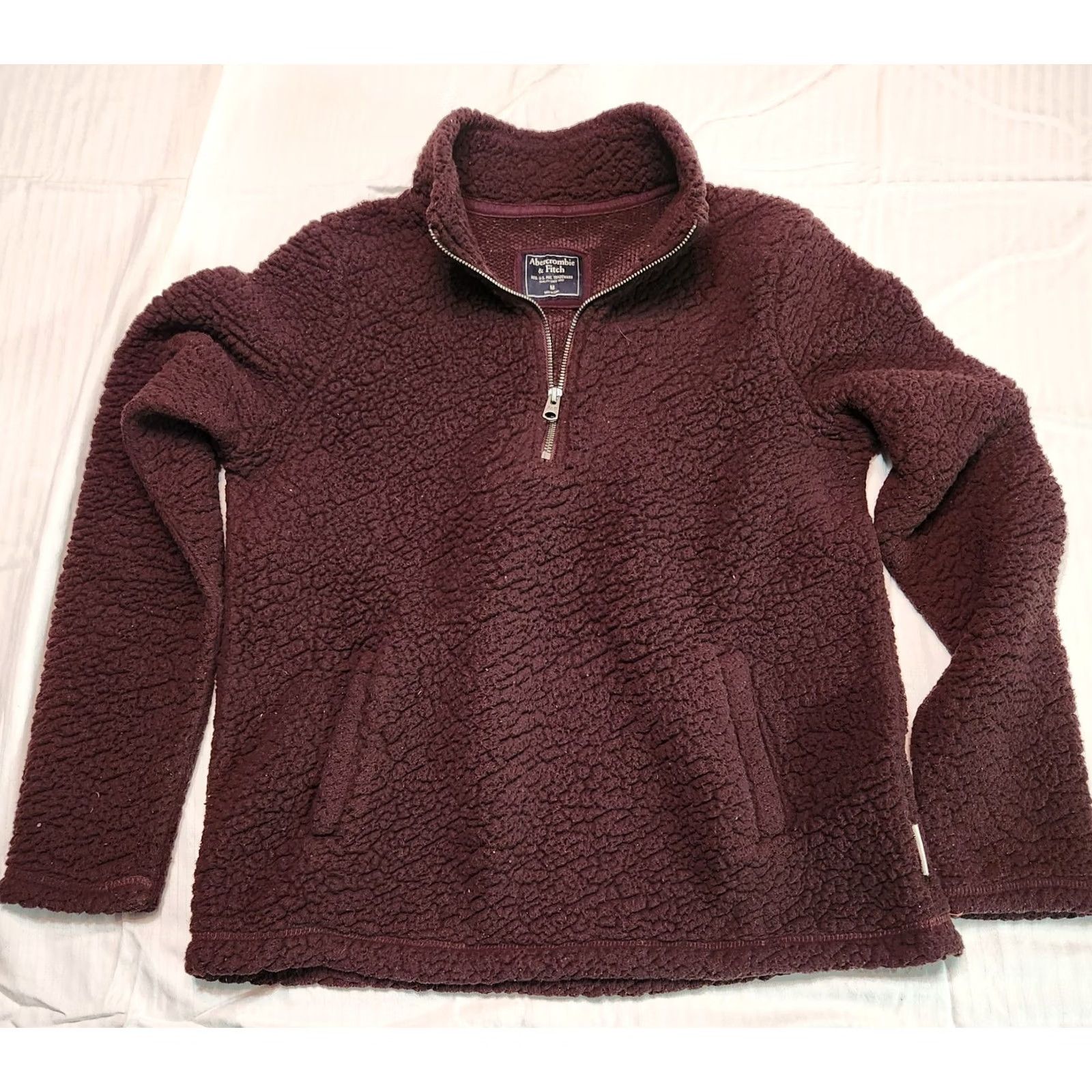 Abercrombie & Fitch Abercrombie & Fitch Women’s Brown Fleece Pullover Size M Mock Neck 1/4 Zip Pockets Warm Athleisure Sweatshirt Size M / US 6-8 / IT 42-44 - 2 Thumbnail