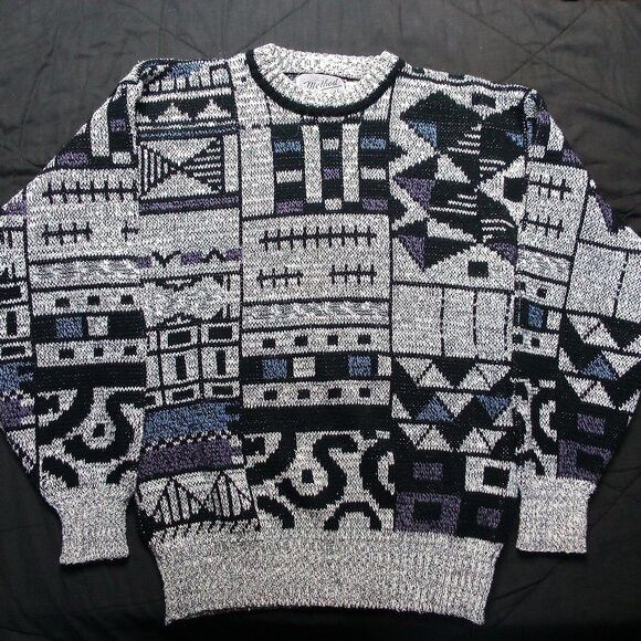 Method × Vintage Vintage Method Abstract Geometric Crewneck Sweater Size US XL / EU 56 / 4 - 2 Thumbnail