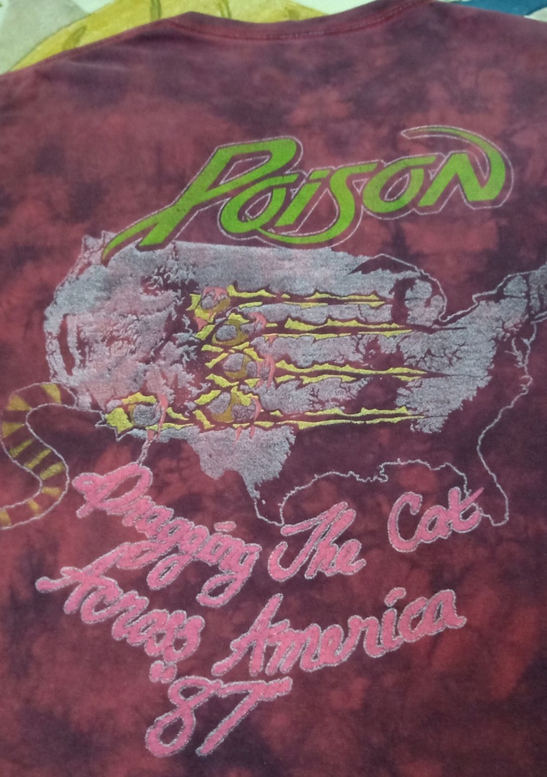 Band Tees Poison Dragging the Cat Across America 1987 Tie-dye T-shirt Size US S / EU 44-46 / 1 - 10 Thumbnail