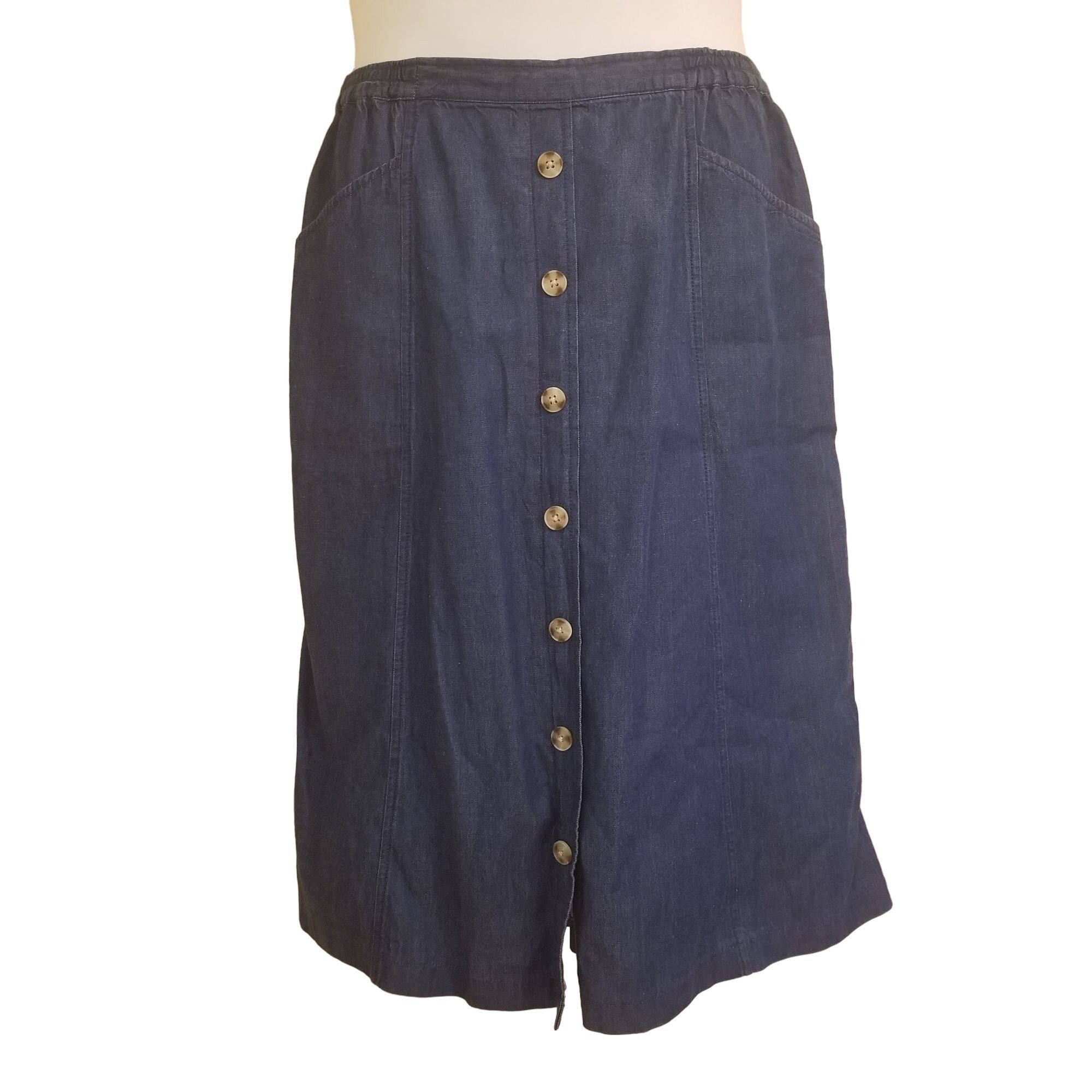 Other TOG Shop PM Blue Jean Skirt Midi Denim Modest Church Pockets Size 32" / US 10 / IT 46 - 1 Thumbnail