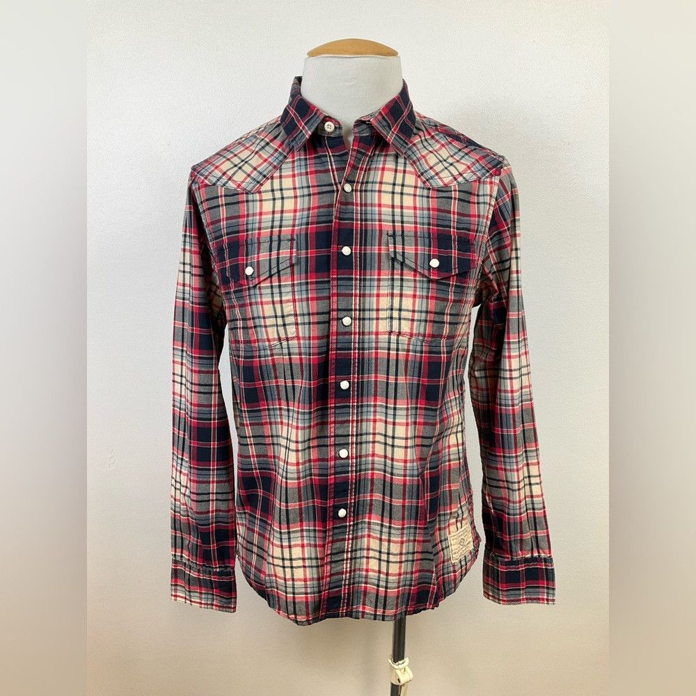 Other ROEBUCK & CO Vtg Red Plaid Western Yoke Pearl Snap Shirt Size US M / EU 48-50 / 2 - 1 Thumbnail