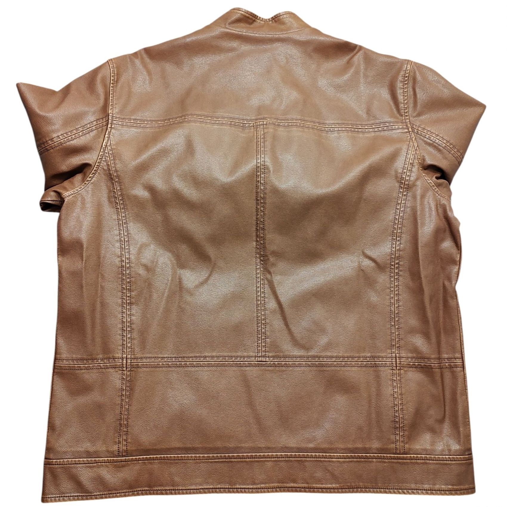 Roundtree & Yorke NWT Roundtree & Yorke Mens L Moto Motorcycle Vegan Faux Leather Jacket Brown Size US L / EU 52-54 / 3 - 3 Thumbnail