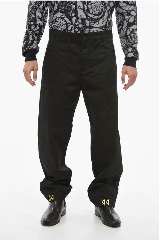 image of 44 Label Group Straght Fit Pats With Velco Details in Black, Men's (Size 34)
