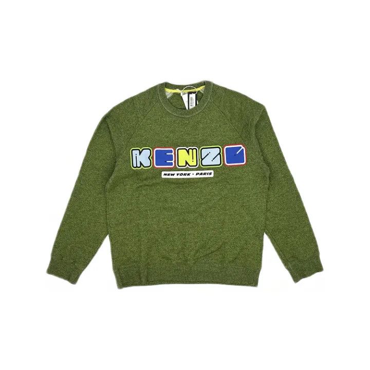 Kenzo KENZO Casual Olive Green Printed Sweatshirt 0079 Size US S / EU 44-46 / 1 - 1 Thumbnail