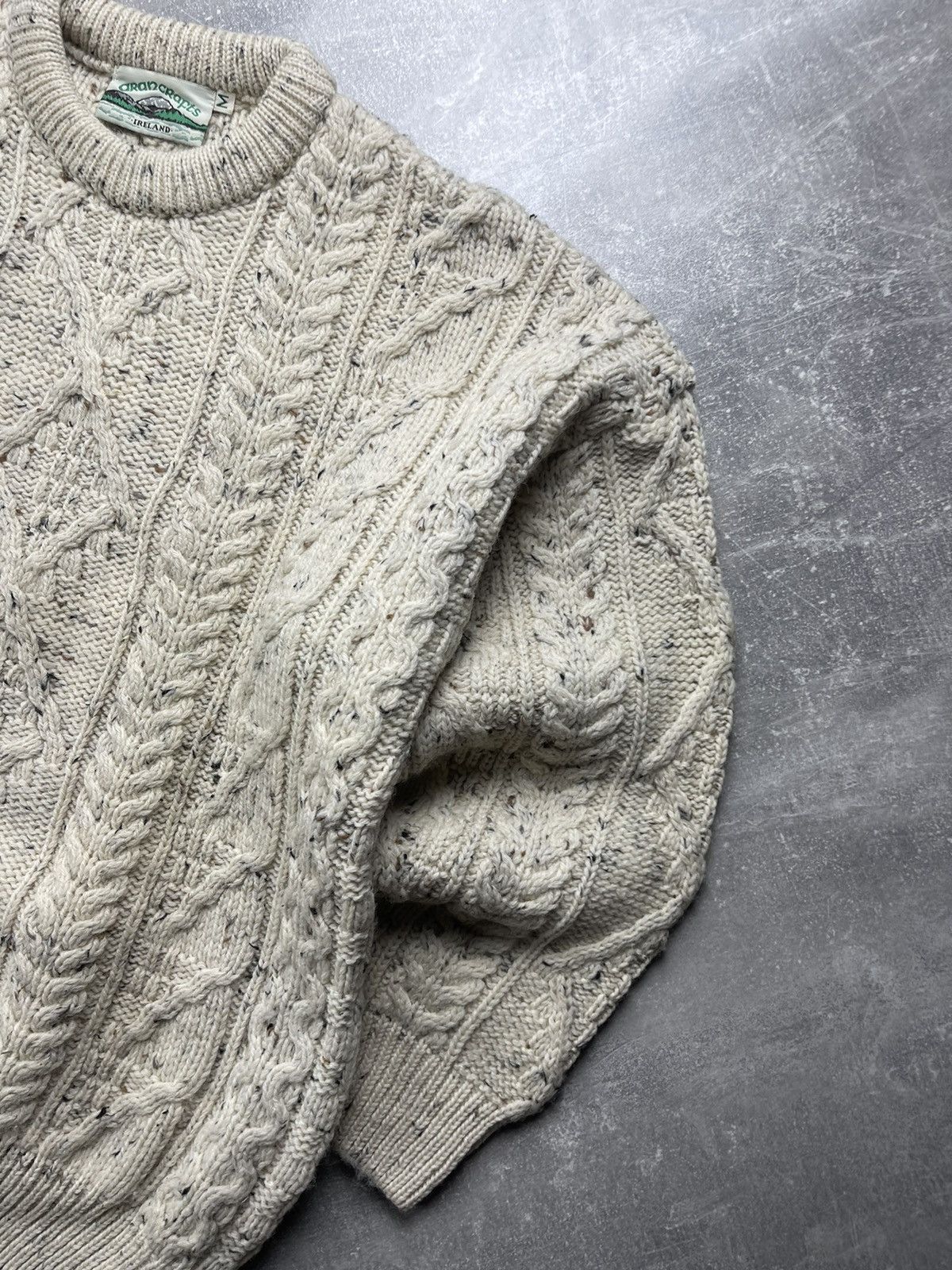 Aran Crafts Aran Crafts Cable Knit Wool Sweater Beige Made in Ireland Size US M / EU 48-50 / 2 - 5 Thumbnail