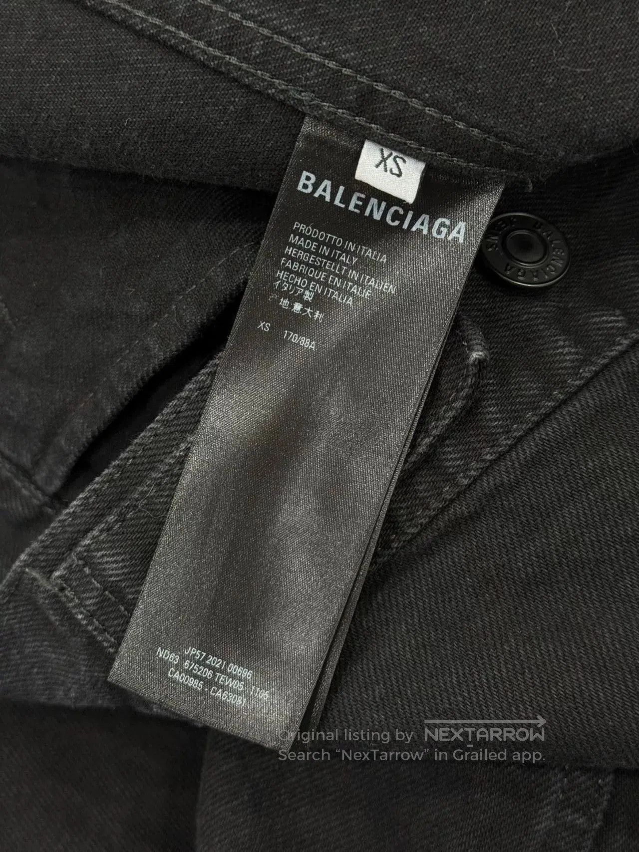 Balenciaga Balenciaga Black Yellow Printed Denim Jacket. Size XS / US 0-2 / IT 36-38 - 8 Thumbnail