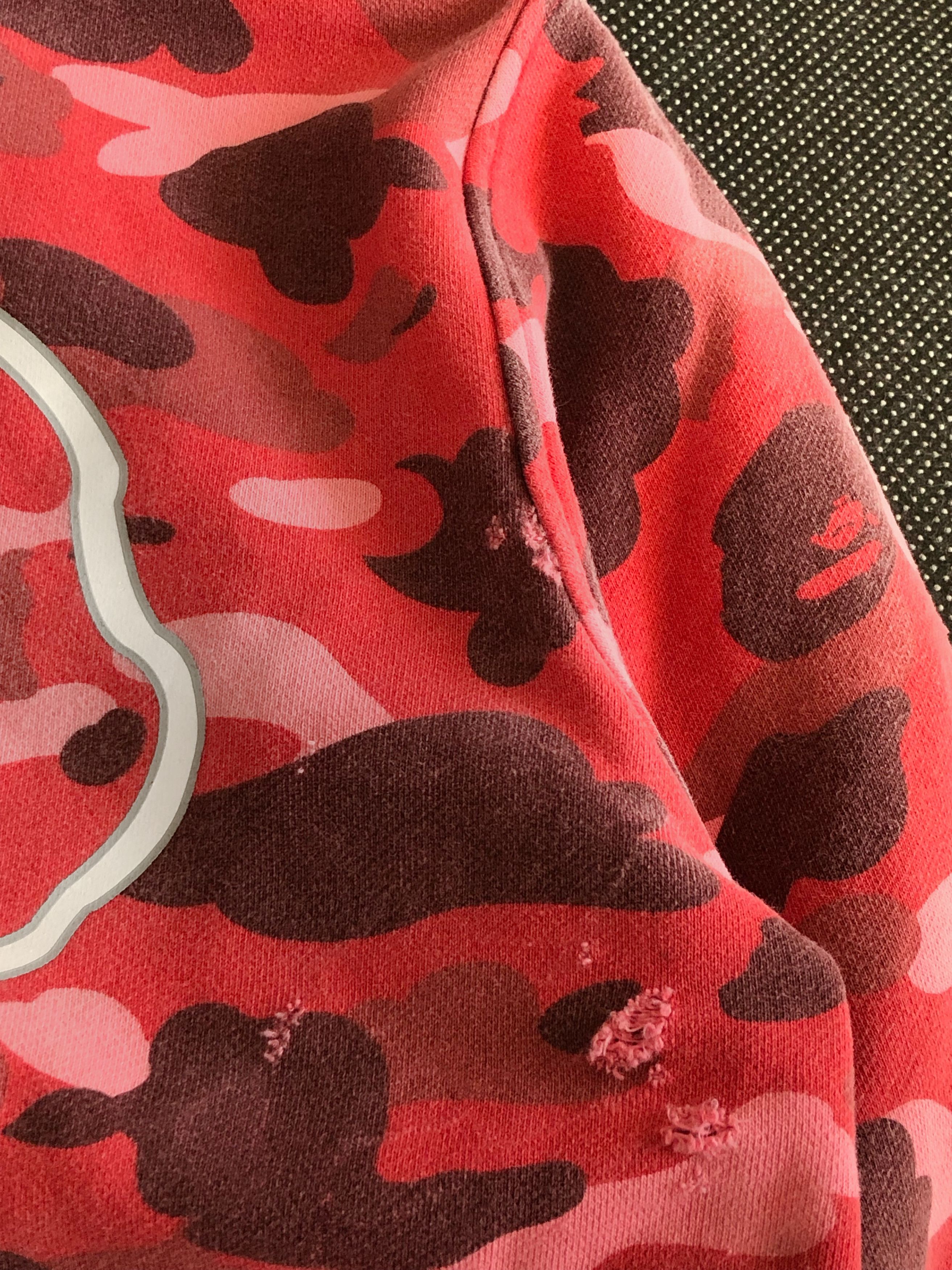Bape RARE🔥BAPE OG RED CAMO SWEAT VARSITY JACKET Size US L / EU 52-54 / 3 - 14 Thumbnail