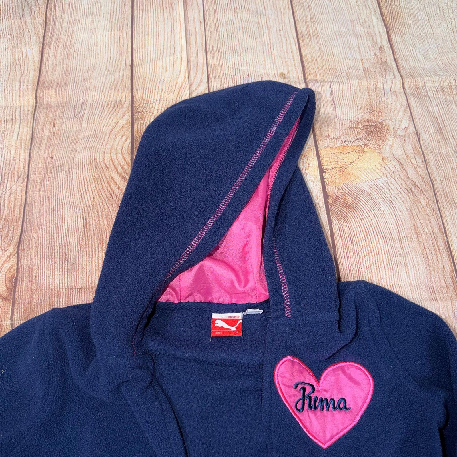 Puma Puma Girls' Fleece Hoodie with Heart Detail Size 5 Size ONE SIZE - 5 Thumbnail